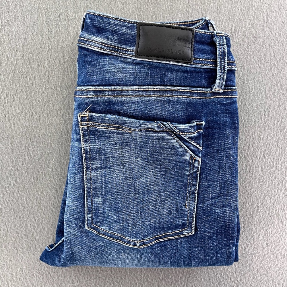 Buckle Black Women Straight Leg Jeans Cotton Blend 26x32 Fit No 93 Casual Blue